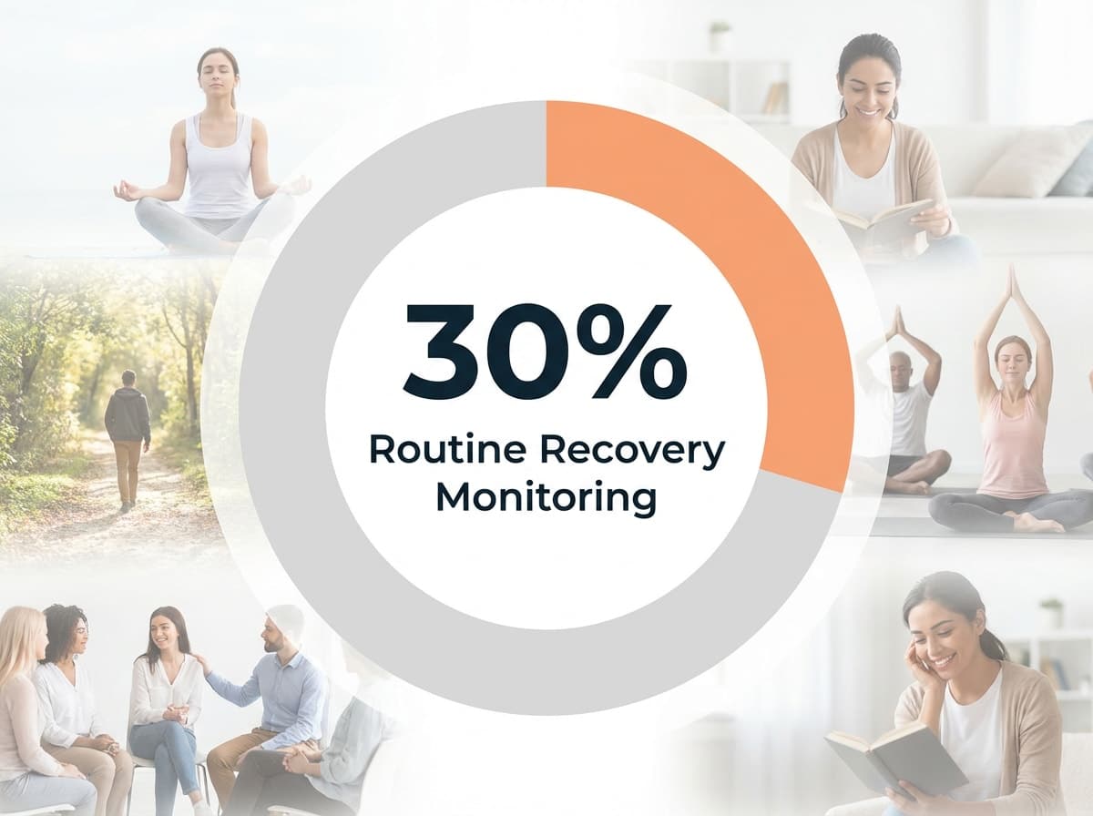 Infographic showing Adoption of Routine Recovery Monitoring by Treatment Programs: 30%