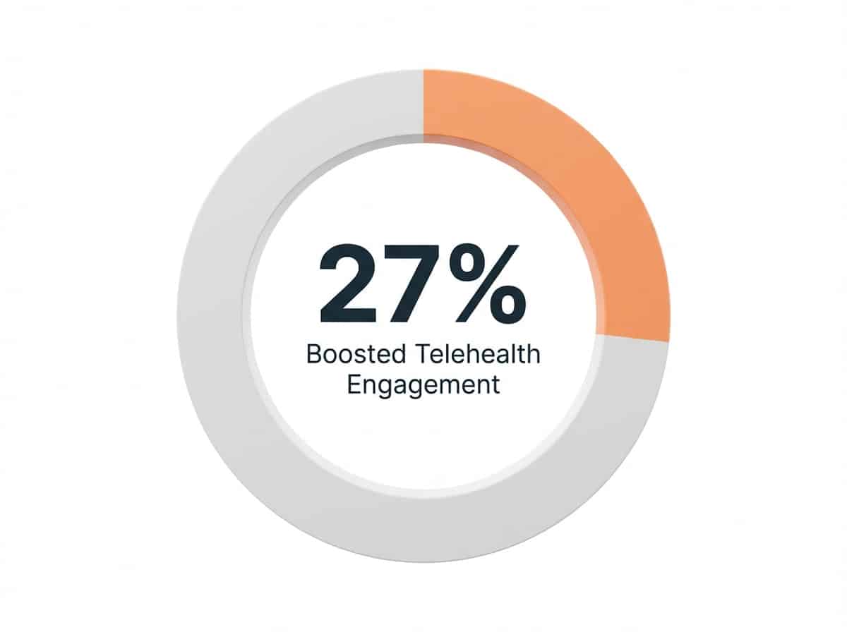 Infographic showing Increased Patient Engagement with Telehealth Follow-up: 27%
