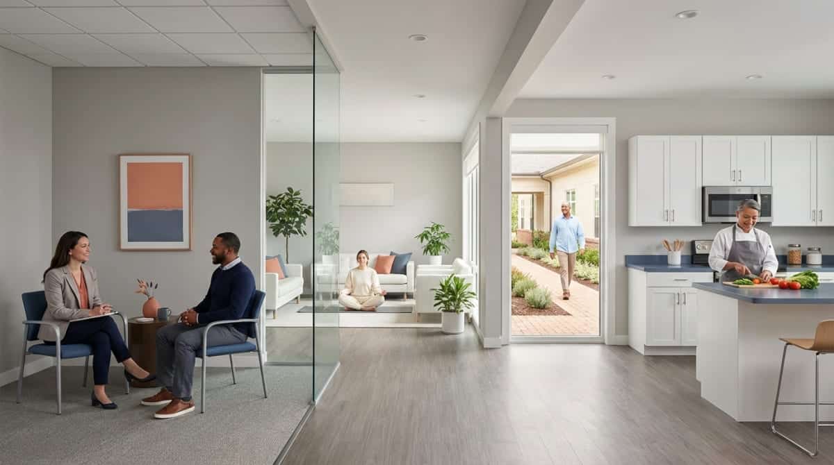 Illustration representing The Four Levels of Recovery Residence Support