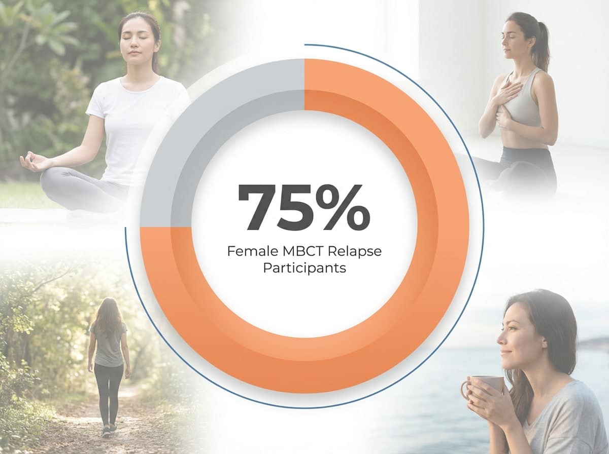 Infographic showing Female Participants in MBCT Relapse Prevention Meta-Analysis: 75%